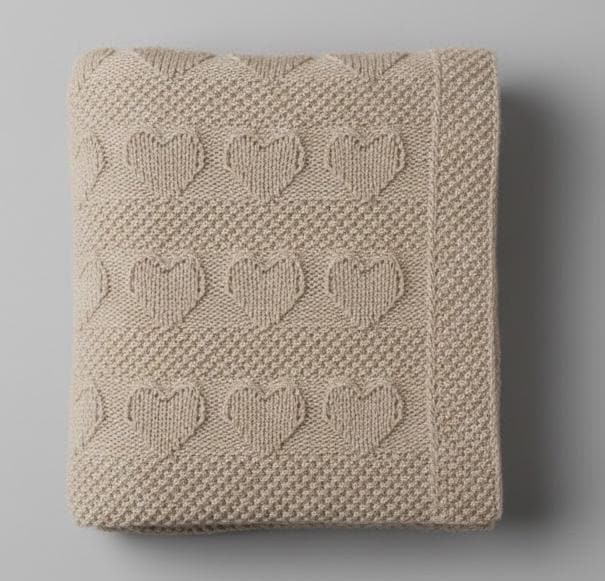 Baby Blanket "heart" Easy Knitting Pattern for Beginners – Double-sided ...
