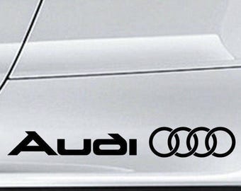 2x Audi rings decals- sticker set. Multiple sizes.