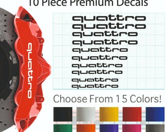 10x Audi quattro decals stickers for brake calipers.
