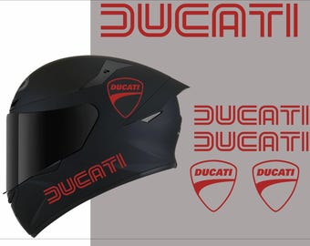 4x Ducati Shield Logo Helmet Decals (Die Cut Vinyl)