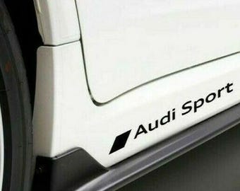 2x Audi sport logo decals- stickers for side panel, window.  Will fit all models.