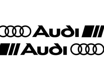 2x Audi rings decals- sticker set. Multiple sizes.