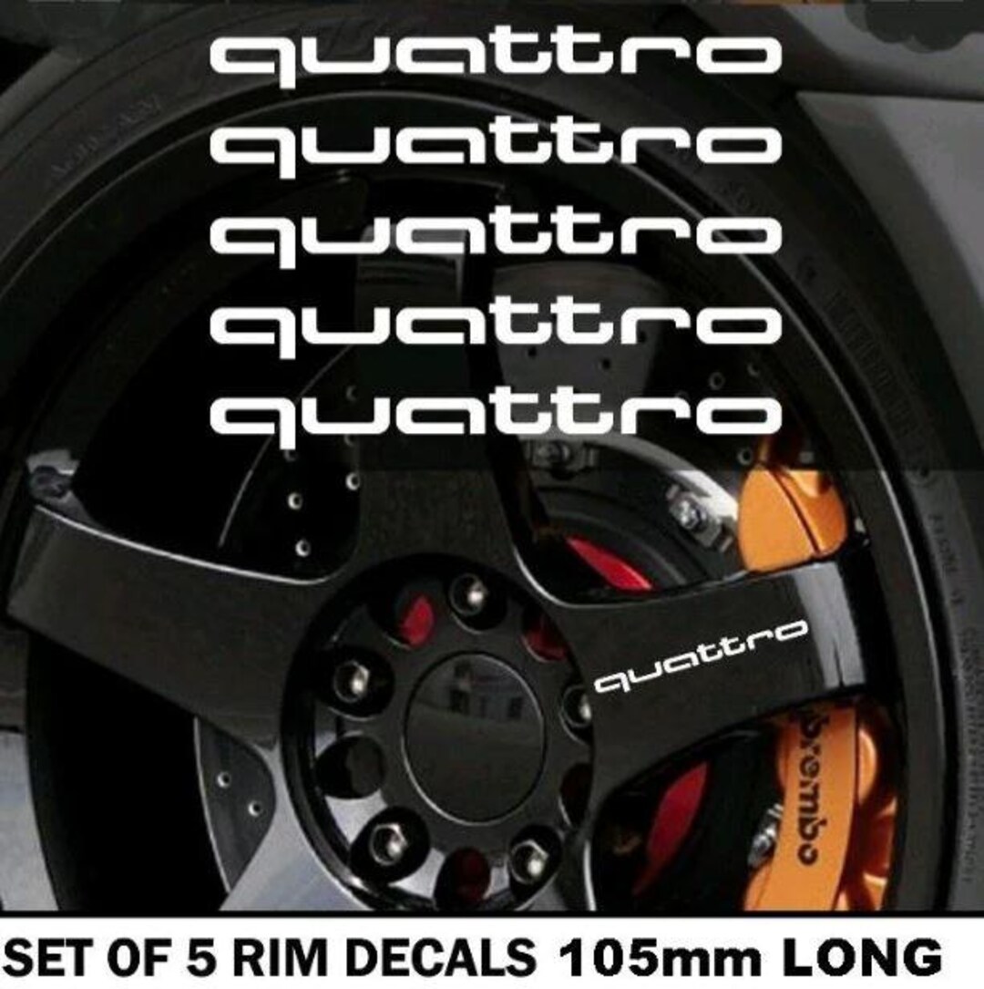 5x Audi Quattro Decals Stickers for Wheels, Rims. 105mm Long. - Etsy