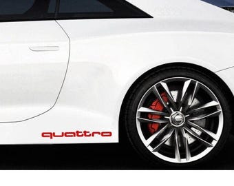 2x Audi quattro decals / stickers for rocker panels.