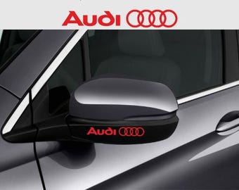 2x Audi rings logo decals- stickers for side mirrors.  Will fit all models.