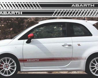 Abarth Fiat 500 stripes for doors, both sides. Graphics, vinyl decals, stickers. Fit all models.