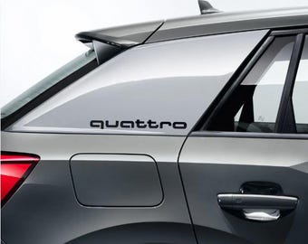 2x Audi quattro decals / stickers for quarter panels or rocker panels.
