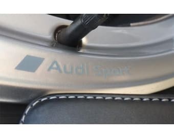 5x Audi sport 65mm logo decals, stickers for wheel rims.  Will fit all models.