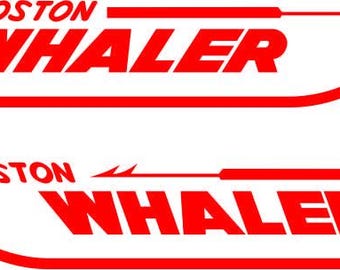 2x Boston Whaler decals- stickers for boat hull. Multiple sizes available.