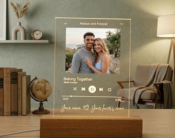Personalized Spotify Photo Lamp Custom Song Couple Gift