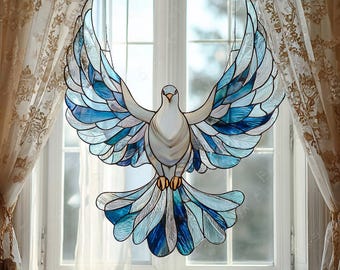 Dove Angel Wings Suncatcher Peace Dove Stained Glass Window Hanging
