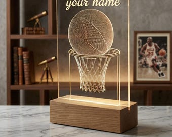 Custom Basketball LED Lamp Personalized Name Sports Night Light