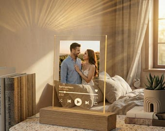 Personalized Photo Music Plaque LED Lamp Custom Song Gift