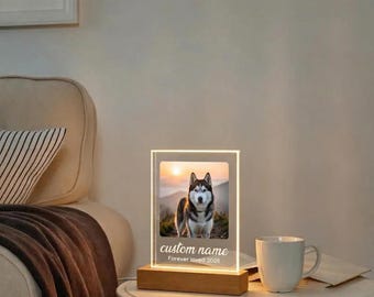 Personalized Pet Memorial Photo Lamp Custom Dog Remembrance Gift