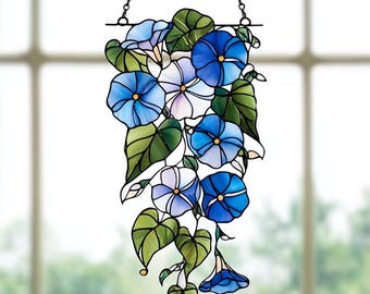 Morning Glory Flower Suncatcher Vine Window Hanging Botanical Decor Gift