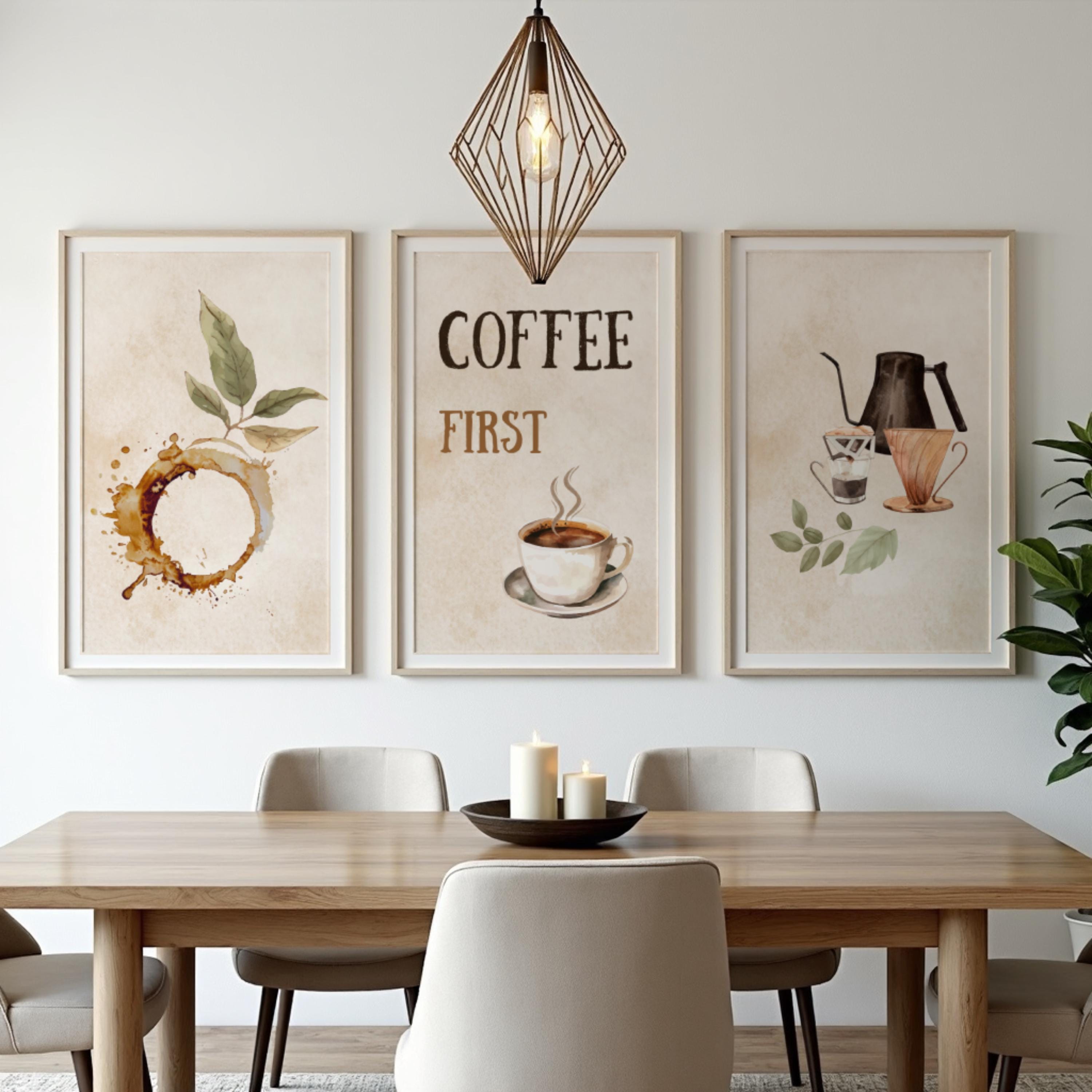 Vintage Coffee Wall Art Bundle Farmhouse Kitchen Prints Cafe Decor ...