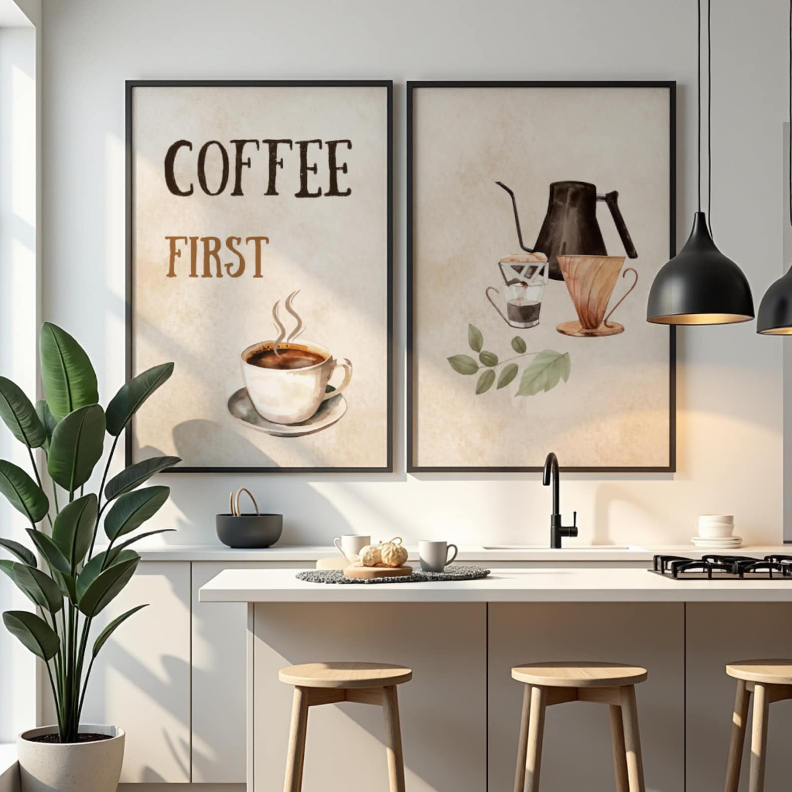 Vintage Coffee Wall Art Bundle Farmhouse Kitchen Prints Cafe Decor ...