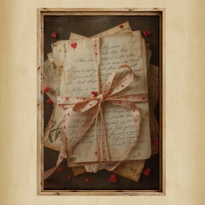 Vintage Cupid Love Letter Printable Wall Art, Romantic Valentine's