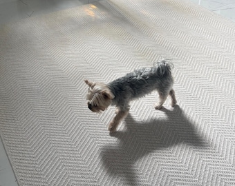 Thick Sisal Style Rug – Washable Geometric, Pet-Friendly