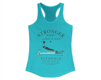 Camiseta sin mangas para mujer de Pilates Reformer en varios colores.