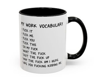 Taza con vocabulario sarcástico sobre el trabajo, taza de café con humor de oficina, regalo para adultos con sentido del humor