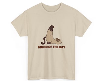 Camiseta divertida con estampado de gato en postura de yoga: Camiseta para amantes de los animales que refleja tu estado de ánimo del día.