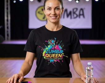 Camiseta Zumba Queen: Camiseta de algodón para bailar, ideal para parejas.