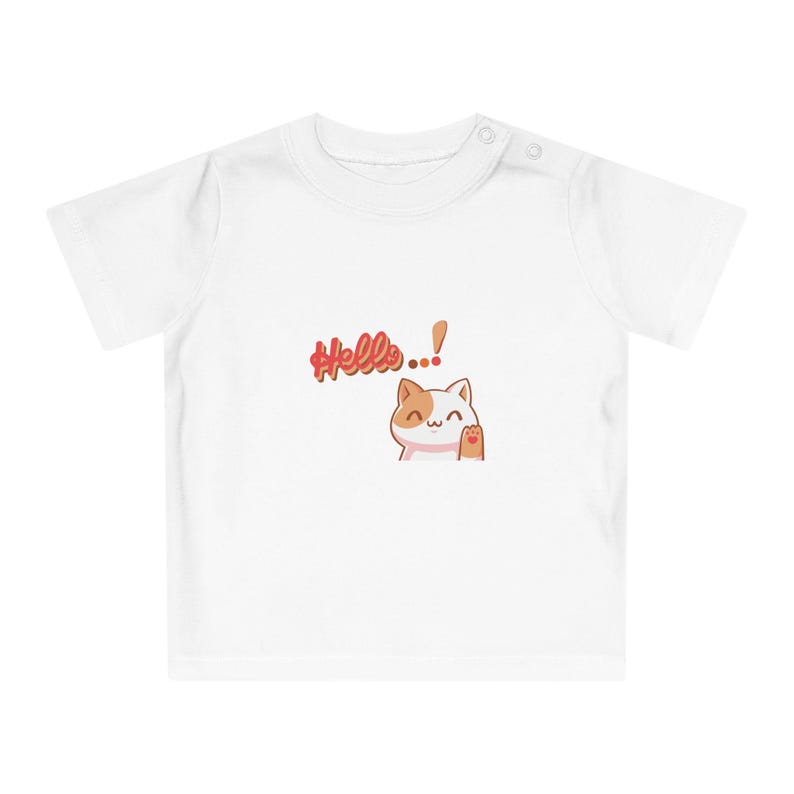 Camiseta de bebé con ilustración de Hello Kitty | Camiseta de gatito kawaii adorable imagen 1