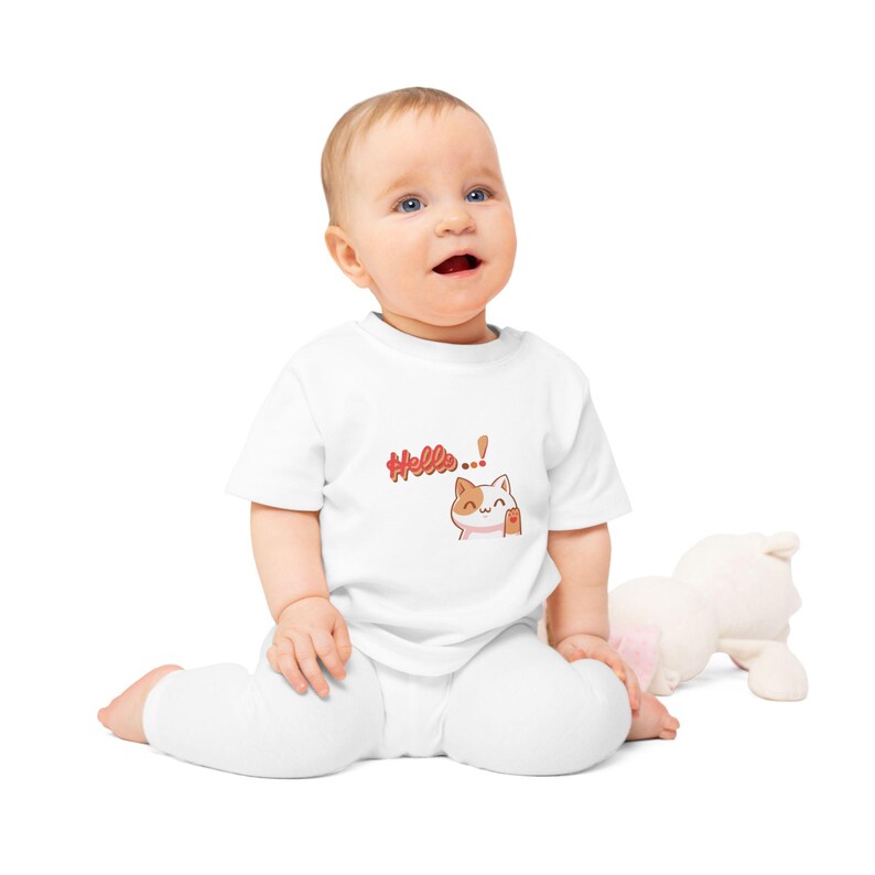 Camiseta de bebé con ilustración de Hello Kitty | Camiseta de gatito kawaii adorable imagen 3