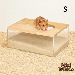 Clear Hamster Sand Bath Box Pet Bath Container Small Animals Cage Supplies For Mice Squirrels Gerbil Hedgehog Ferret