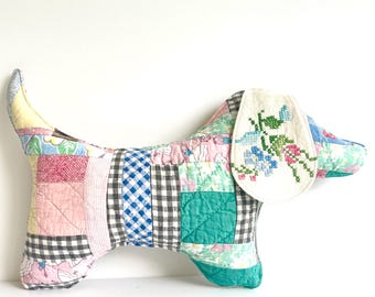 Almohada acolchada para perros: decoración vintage de peluches acolchados