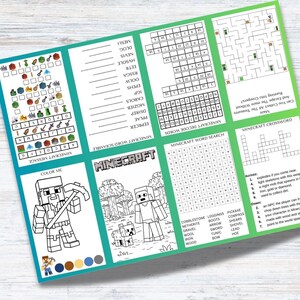 Minecraft Theme Activity Mini Book for Kids | Printable Foldable A4 ...