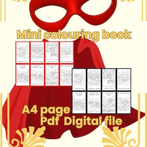 Superhero Mini Coloring Book – Printable A4 Activity, Ages 5-9 (PDF Pattern)