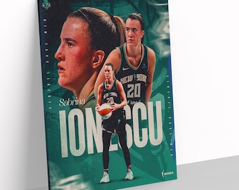 Póster de Sabrina Ionescu New York Liberty WNBA Baloncesto Deportes Lienzo Impresión Decoración del hogar Arte de pared