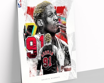 Dennis Rodman Chicago Bulls NBA Poster Basket Sport Stampa su tela Decorazione per la casa Arte murale