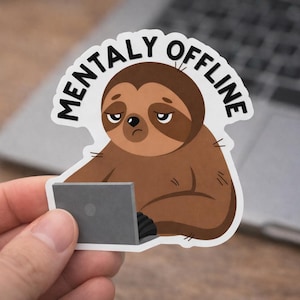 Geistig Online Faultier Aufkleber | Gestanzte Aufkleber