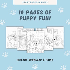 Libro da colorare per cuccioli / 10 pagine stampabili (PDF)