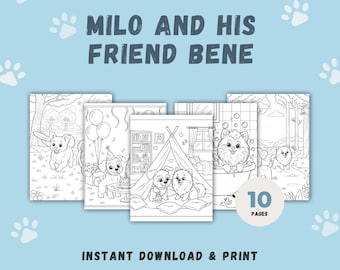 Libro de color numérico: ¡Las aventuras de Milo y Bene!