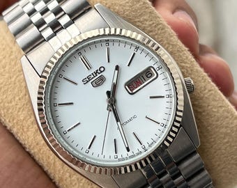 SEIKO 7009-3110 自動巻き時計 シルバー Vintage Seiko 5 Automatic Tow Tone Silver Dial Japan Men's Watch
