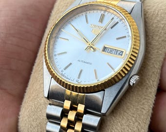 Vintage Seiko 5 Fluted Bezel Mens Automatic Watch 7009-3110 - Etsy