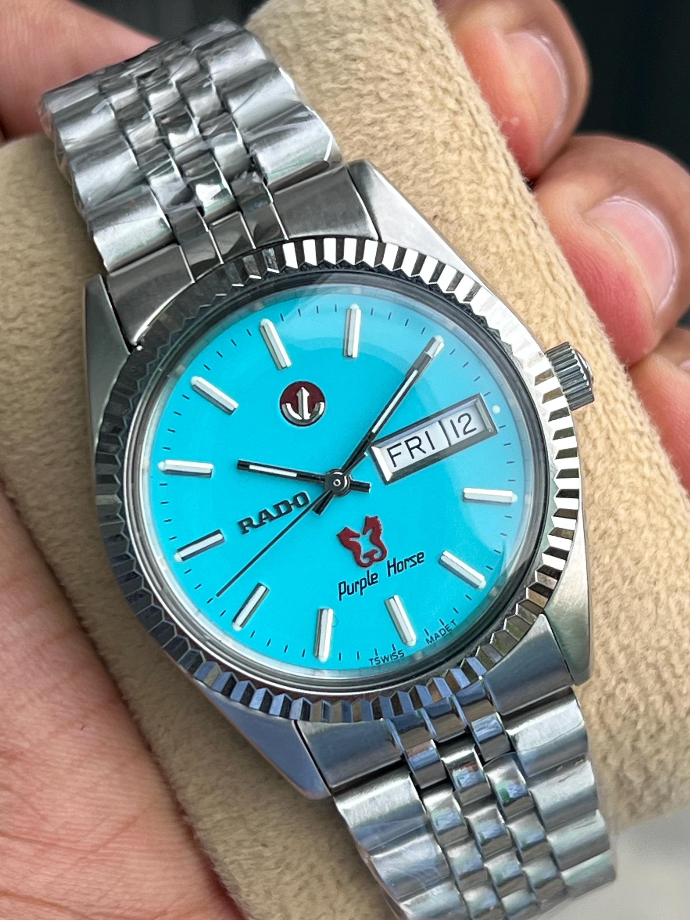 Rado Purple Horse Automatic Day-date Ice Blue Dial Jubilee