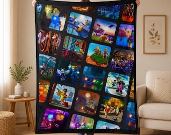 Gaming Roblox plyschfilt | Anpassat namn gamingpläd | Mysig barnpresent | Gamerrumsdekor | Födelsedagspresent Blanketnalized