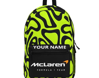 Personalized Lando Norris F1 Backpack, McLaren Formula 1 Bag, Racing Fan Gift, Sports Travel Bag, Christmas Gift for Him, Race Day Gear