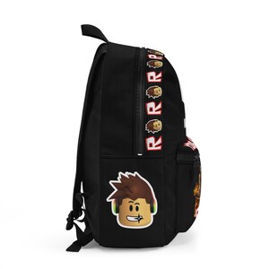Personalized Roblox Backpack | Custom Name Backpack in Robux Design | Safe & Comfortable for School | Perfect Gift for Roblox Fans image 2