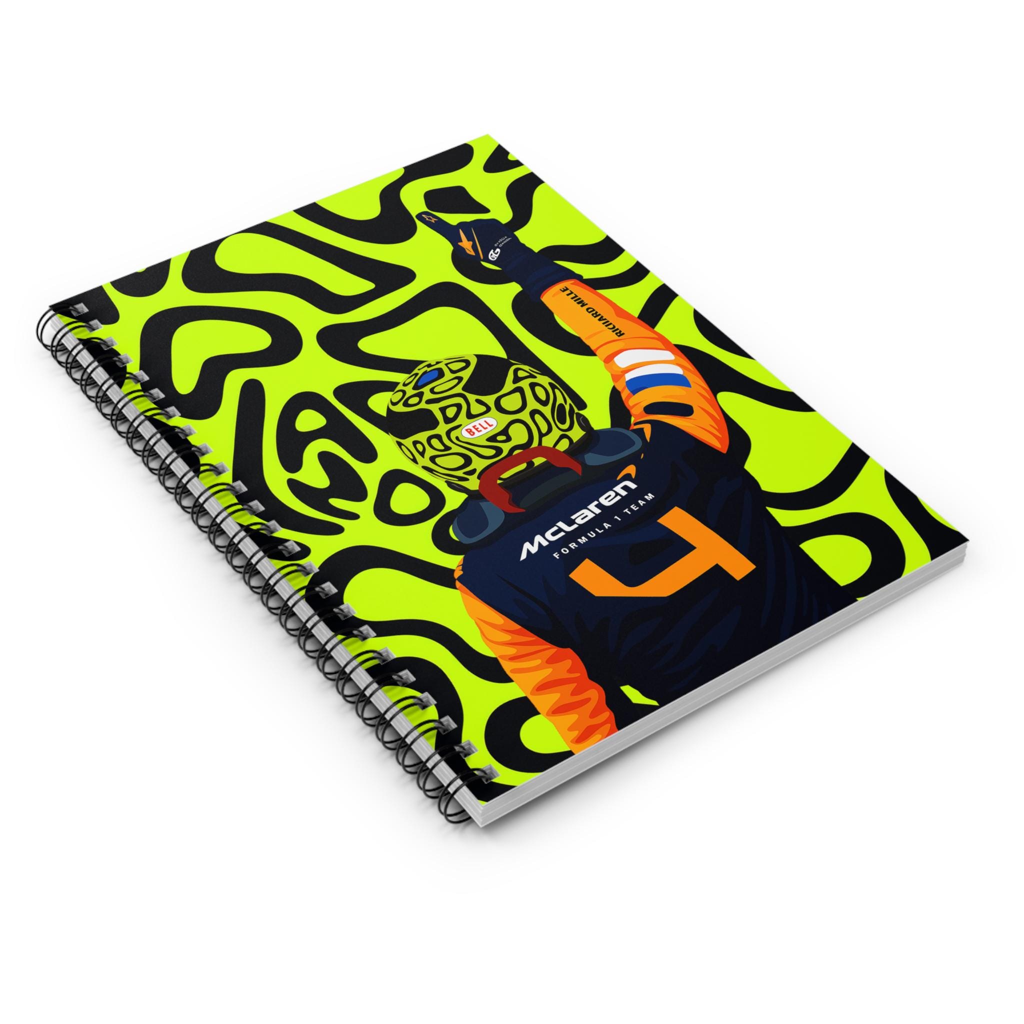 Racing Notebook Lando Norris Racing Notebook, Mclaren F1 Journal, Vibrant Spiral Car ...