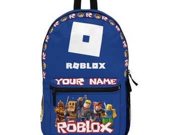 Mochila Roblox Personalizada | Mochila com Nome Personalizado em Design Robux | Segura e Confortável para a Escola | Presente Perfeito para Fãs de Roblox