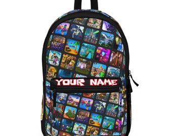 Personalized Roblox Backpack | Custom Name Backpack in Robux Design | Safe & Comfortable for School | Perfect Gift for Roblox Fans