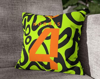 Lando Norris F1 Pillowcase, McLaren Racing Pillow, Formula 1 Fan Gift, Race Car Bedroom Decor, F1 Memorabilia, Christmas Gift