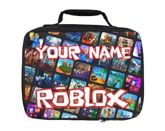 Roblox Lunch Bag - Personalized Gamer Lunchbox for Kids, Custom Roblox School Bag, Insulated Lunch Tote, Gaming Fan Gift for Boys & Girls