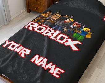 Personalized Roblox Plush Blanket | Custom Name Gaming Throw | Cozy Kids Gift | Gamer Room Decor | Birthday Present Blanket